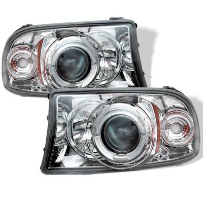 Spyder - Dodge Dakota Spyder Projector Headlights - LED Halo - LED - Chrome - 1PC - 444-DDAK97-C