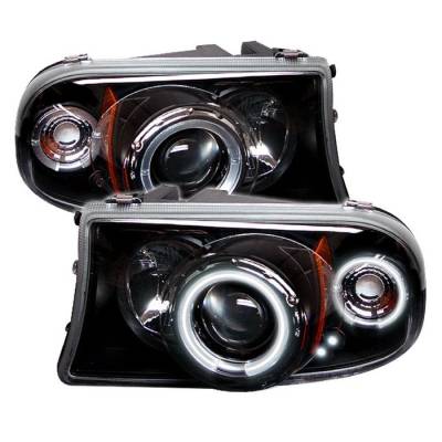 Spyder - Dodge Dakota Spyder Projector Headlights - CCFL Halo - LED - Black - 1PC - 444-DDAK97-CCFL-BK