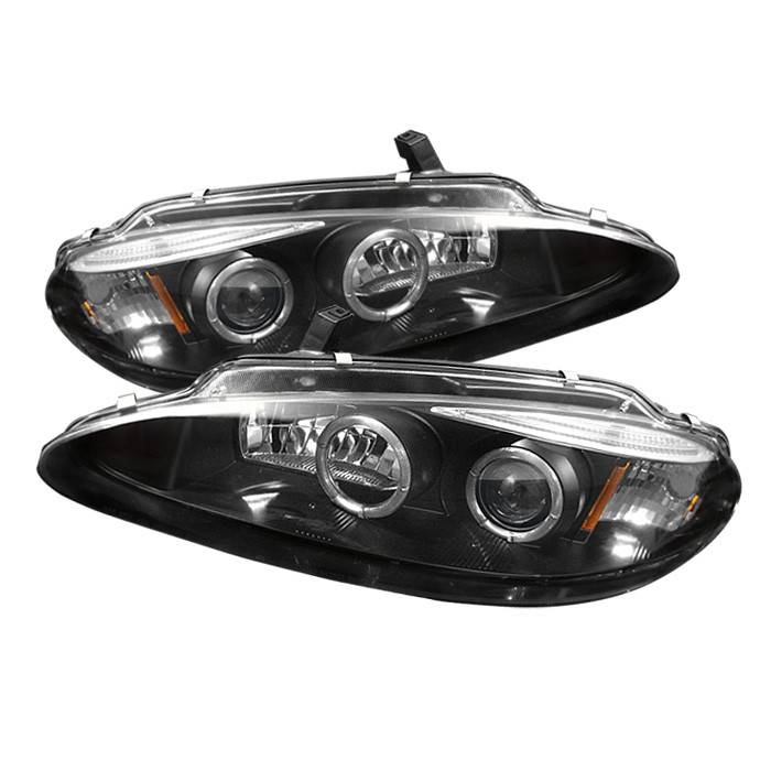 Spyder - Dodge Intrepid Spyder Projector Headlights - LED Halo - Replaceable Eyebrow - Black - 444-DINT98-HL-BK