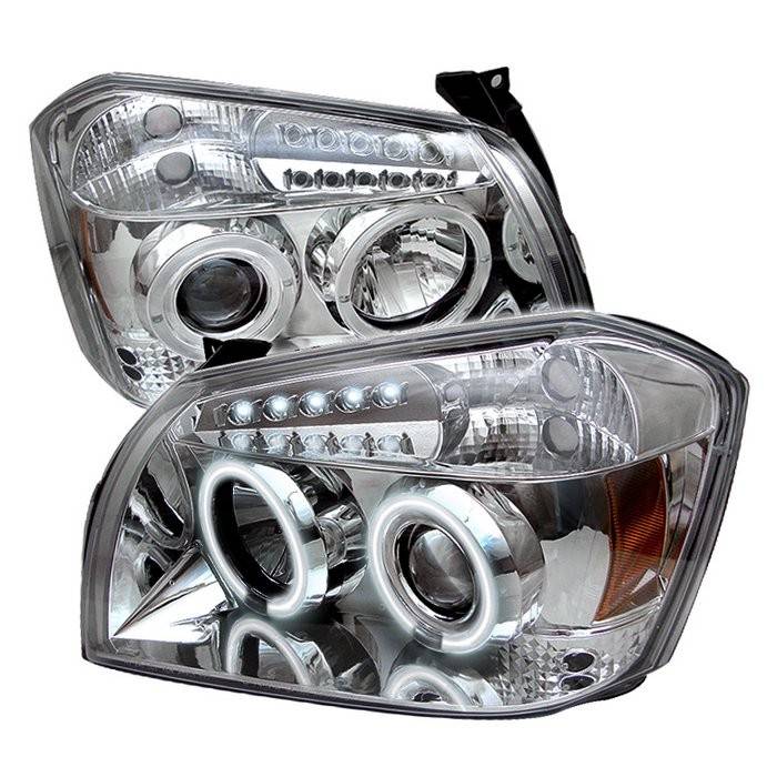 Spyder - Dodge Magnum Spyder Projector Headlights - CCFL Halo - LED - Chrome - 444-DMAG05-CCFL-C