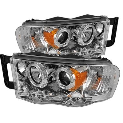Spyder - Dodge Ram Spyder Projector Headlights - LED Halo - LED - Chrome - 444-DR02-HL-C