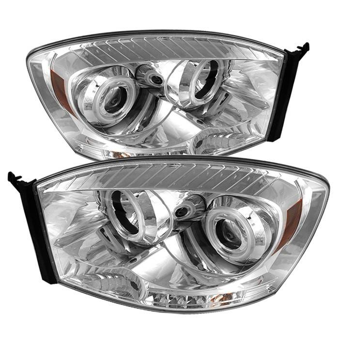 Spyder - Dodge Ram Spyder Projector Headlights - CCFL Halo - LED - Chrome - 444-DR06-CCFL-C