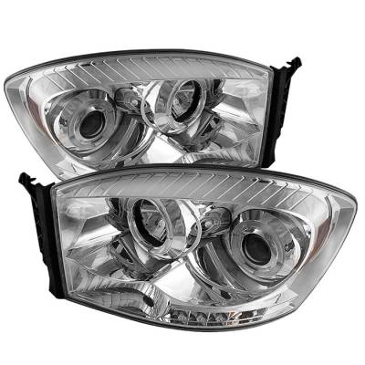 Spyder - Dodge Ram Spyder Projector Headlights - LED Halo - LED - Chrome - 444-DR06-HL-C