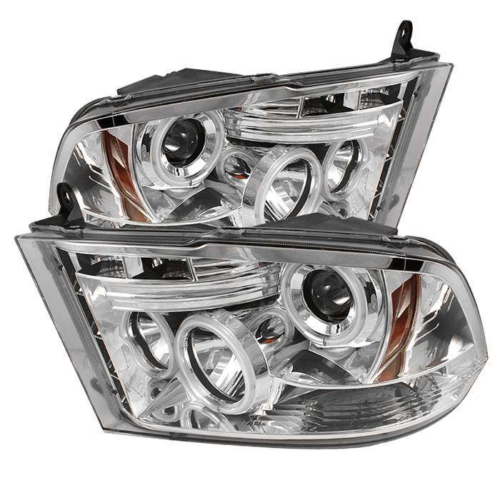 Spyder - Dodge Ram Spyder Projector Headlights CCFL Halo - LED - Chrome - 444-DR09-CCFL-C