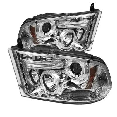 Spyder - Dodge Ram Spyder Projector Headlights LED Halo - LED - Chrome - 444-DR09-HL-C