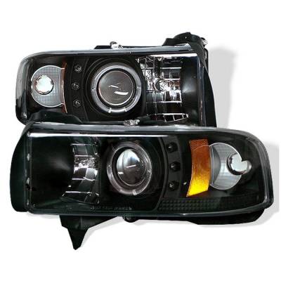 Spyder - Dodge Ram Spyder Projector Headlights - CCFL Halo - LED - Black - 444-DR94-CCFL-BK