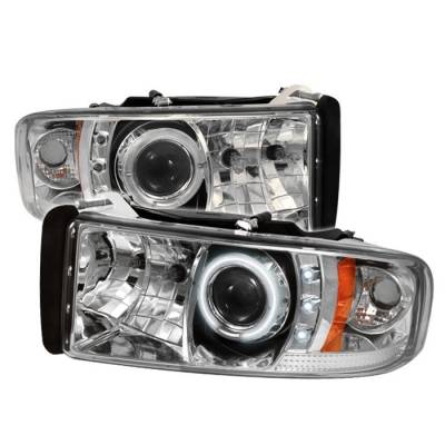Spyder - Dodge Ram Spyder Projector Headlights - CCFL Halo - LED - Chrome - 444-DR94-CCFL-C
