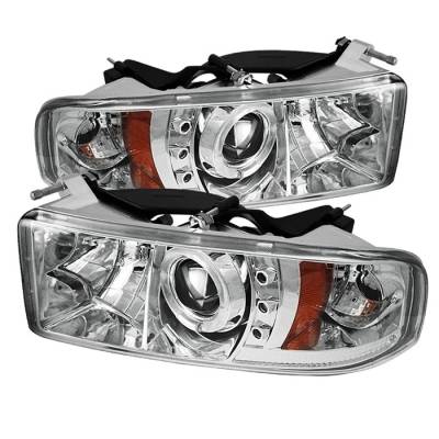 Spyder - Dodge Ram Spyder Projector Headlights - LED Halo - LED - Chrome - 444-DR94-HL-AM-C