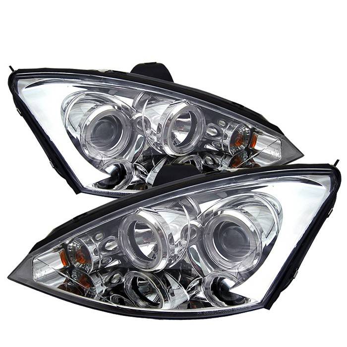 Spyder - Ford Focus Spyder Projector Headlights - LED Halo - Black - 444-FF00-HL-C