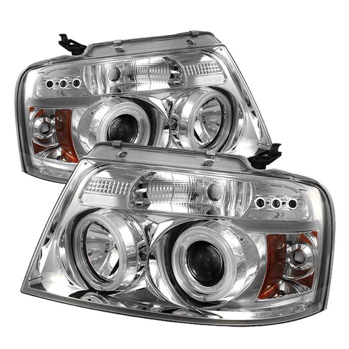 Spyder - Ford F150 Spyder Projector Headlights - Version 2 - CCFL Halo - LED - Chrome - 444-FF15004-CCFL-G2-C