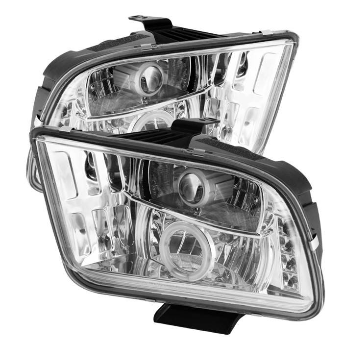 Spyder - Ford Mustang Spyder Projector Headlights CCFL Halo - LED - Chrome - 444-FM05-CCFL-C