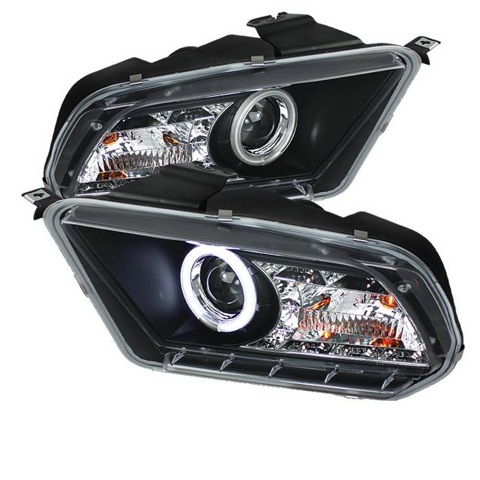 Spyder - Ford Mustang Spyder Projector Headlights CCFL Halo - DRL - Black - 444-FM2010-CCFL-DRL-BK