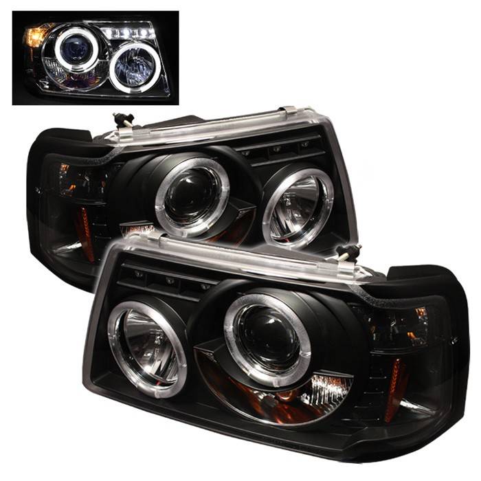 Spyder - Ford Ranger Spyder Projector Headlights - LED Halo - LED - Black - 1PC - 444-FR01-1PC-HL-BK