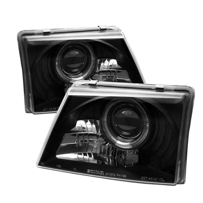 Spyder - Ford Ranger Spyder Projector Headlights - LED Halo - Black - 444-FR98-BK