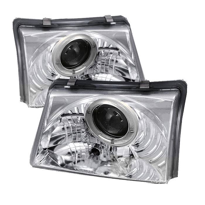 Spyder - Ford Ranger Spyder Projector Headlights - LED Halo - Chrome - 444-FR98-C