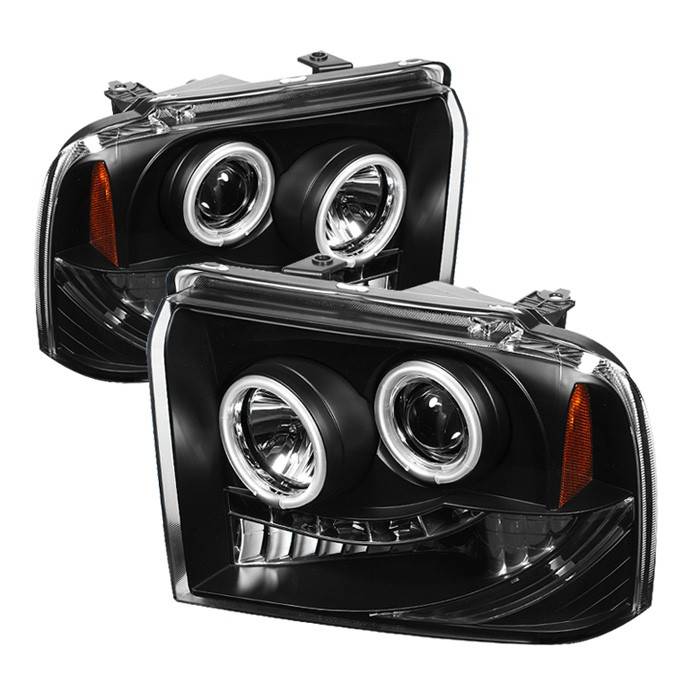 Spyder - Ford F350 Superduty Spyder Projector Headlights - CCFL Halo - LED - Black - 444-FS05-CCFL-BK
