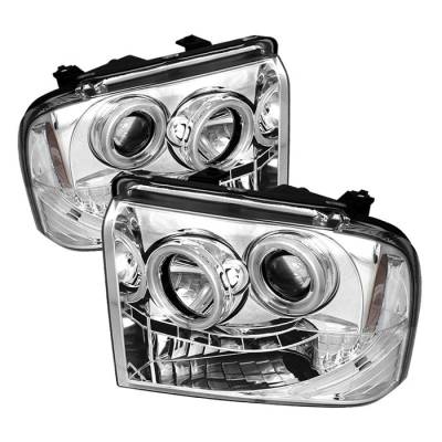 Spyder - Ford F450 Spyder Projector Headlights - CCFL Halo - LED - Chrome - 444-FS05-CCFL-C