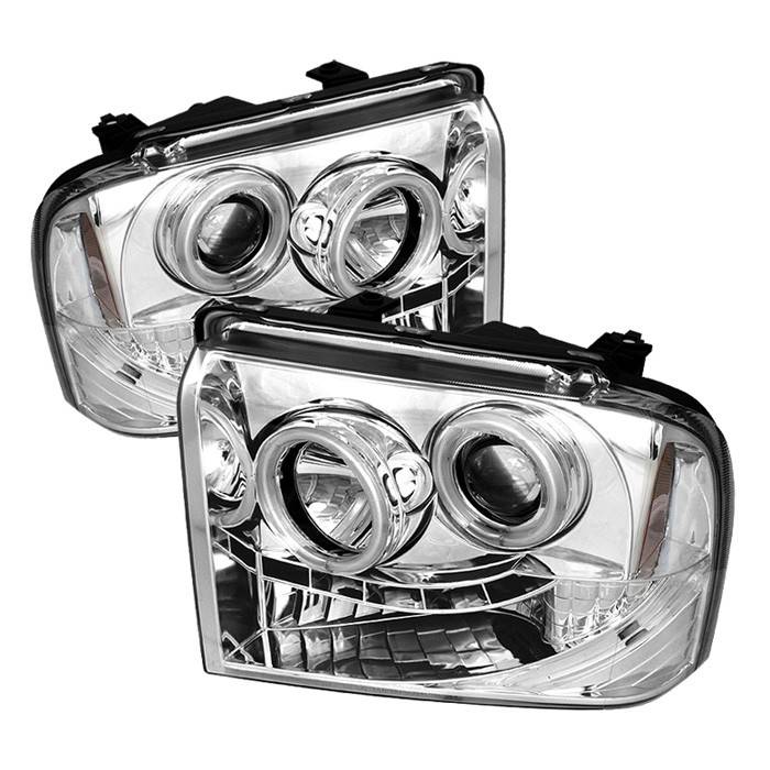 Spyder - Ford F350 Superduty Spyder Projector Headlights - CCFL Halo - LED - Chrome - 444-FS05-CCFL-C
