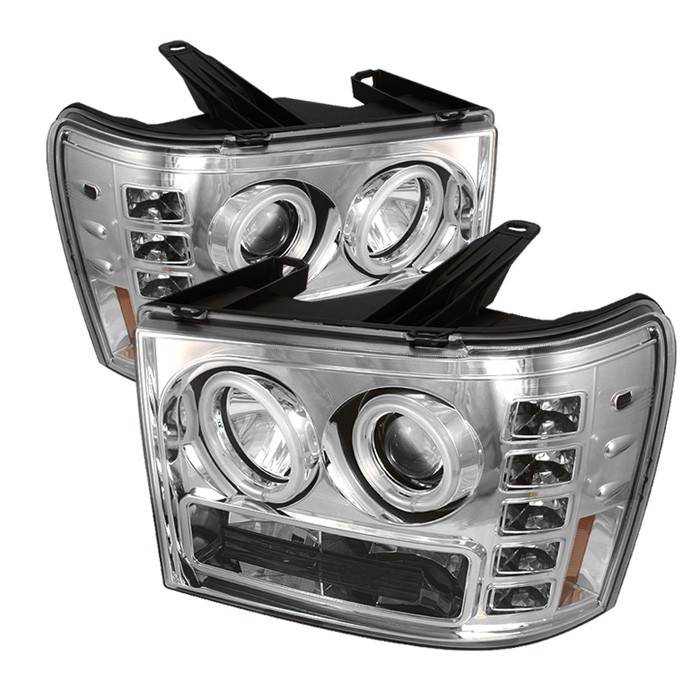 Spyder - GMC Sierra Spyder Projector Headlights - CCFL Halo - LED - Chrome - 444-GS07-CCFL-C