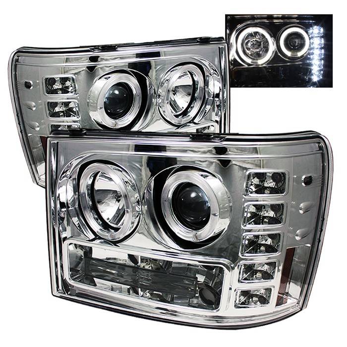 Spyder - GMC Sierra Spyder Projector Headlights - LED Halo - LED - Chrome - 444-GS07-HL-C