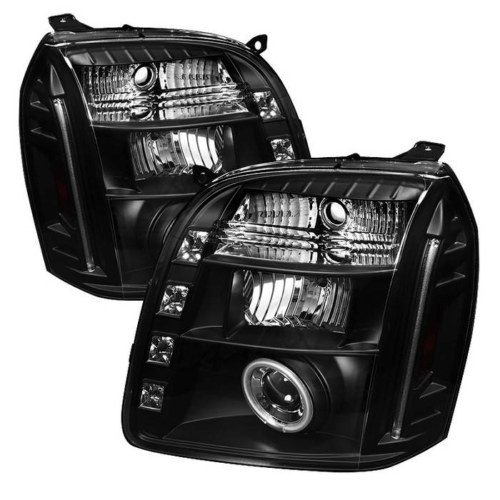 Spyder - GMC Yukon Spyder Projector Headlights - CCFL Halo - LED - Black - 444-GY07-CCFL-BK
