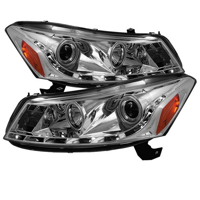 Spyder - Honda Accord 4DR Spyder Projector Headlights - DRL - Chrome - 444-HA08-4D-DRL-C
