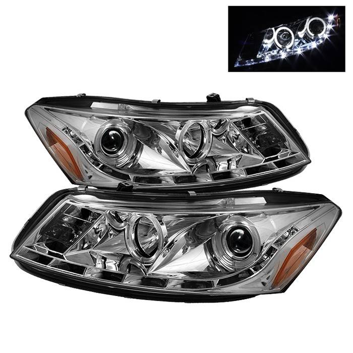 Spyder - Honda Accord 4DR Spyder Projector Headlights - LED Halo - DRL - Chrome - 444-HA08-4D-HL-C