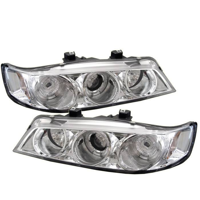 Spyder - Honda Accord Spyder Projector Headlights - LED Halo - Amber Reflector - Chrome - 1PC - 444-HA94-AM-C