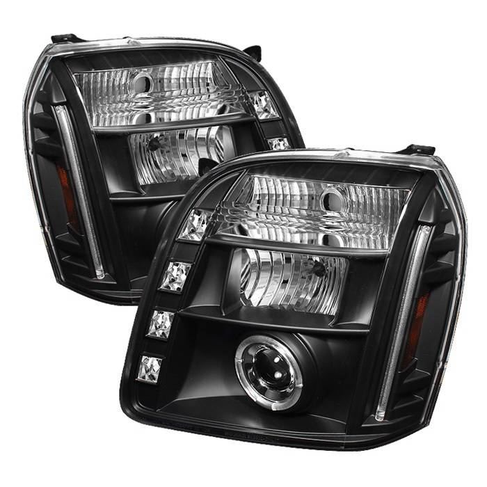 Spyder Auto - GMC Yukon Spyder Halo LED Projector Headlights - Black - 444-HC01-AM-C