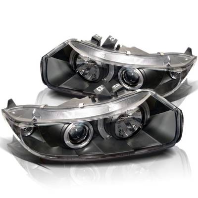 Spyder - Honda Civic 2DR Spyder Projector Headlights - LED Halo - Black - 444-HC06-2D-HL-BK