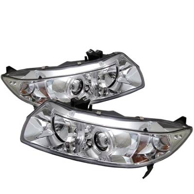 Spyder - Honda Civic 2DR Spyder Projector Headlights - LED Halo - Chrome - 444-HC06-2D-HL-C