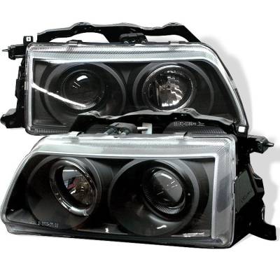 Spyder - Honda Civic Spyder Projector Headlights - LED Halo - Black - 444-HC88-HL-BK