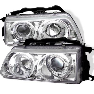 Spyder - Honda Civic Spyder Projector Headlights - LED Halo - Chrome - 444-HC88-HL-C