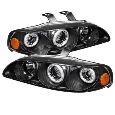 Spyder - Honda Civic 2DR & 3DR Spyder Projector Headlights - CCFL Halo - Black - 1PC - 444-HC921P-23D-CCFL-BK