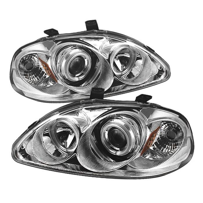 Spyder - Honda Civic Spyder Projector Headlights - CCFL Halo - Chrome - 444-HC96-CCFL-C