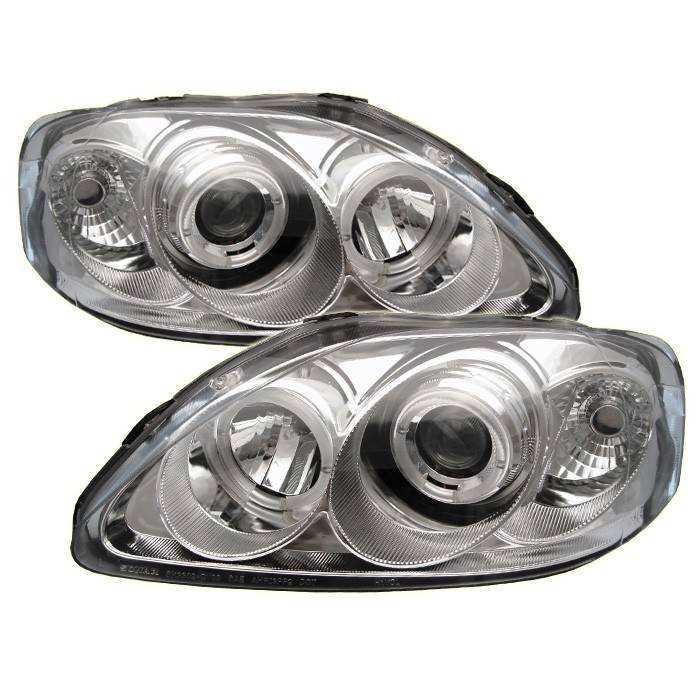 Spyder - Honda Civic Spyder Projector Headlights - LED Halo - Chrome - 444-HC99-AM-C
