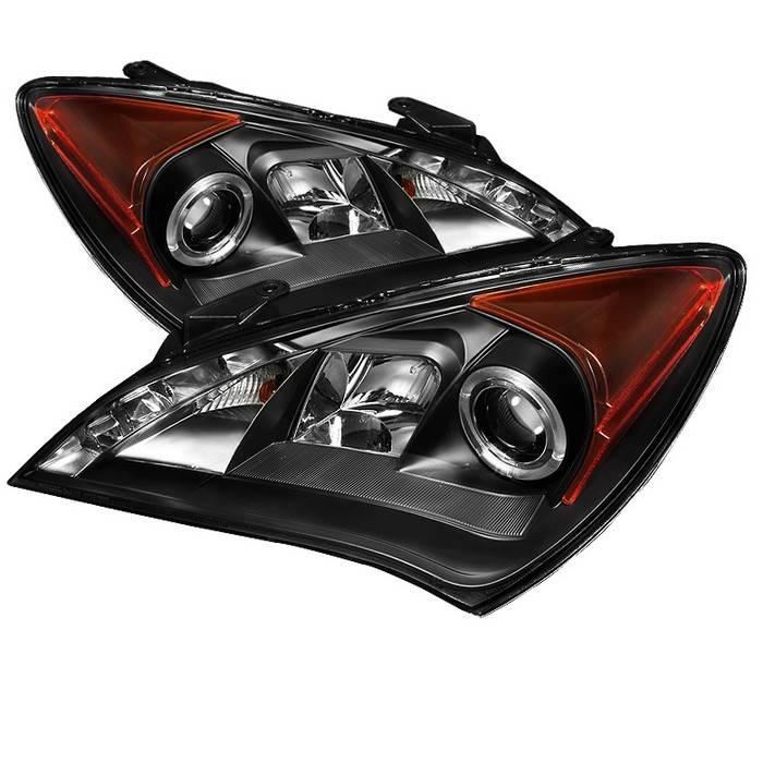 Spyder - Hyundai Genesis Spyder Projector Headlights LED Halo - DRL - Black - 444-HYGEN09-DRL-BK