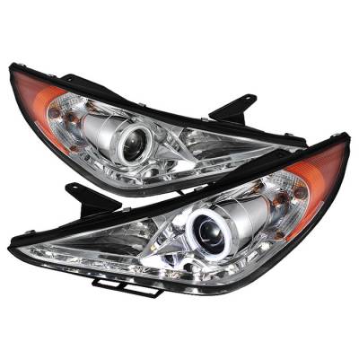 Spyder. - Hyundai Sonata Spyder Projector Headlights - CCFL Halo - DRL - Chrome - 444-HYSON11-CCFL-DRL-C