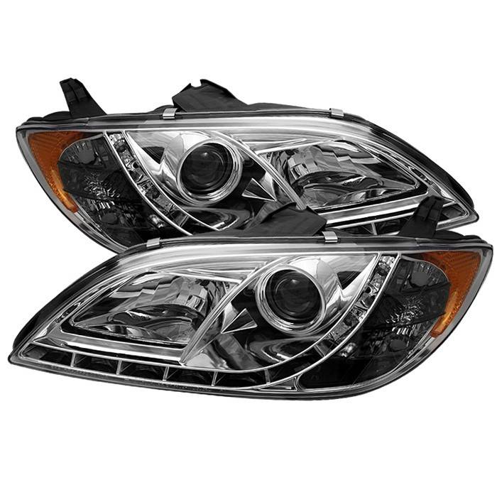 Spyder - Mazda 3 4DR Spyder Projector Headlights - DRL - Chrome - 444-M304-DRL-C