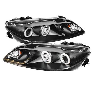 Spyder - Mazda 6 Spyder Projector Headlights with Fog Lights - CCFL Halo - DRL - Chrome - 444-M603-FOG-CCFL-DRL-BK