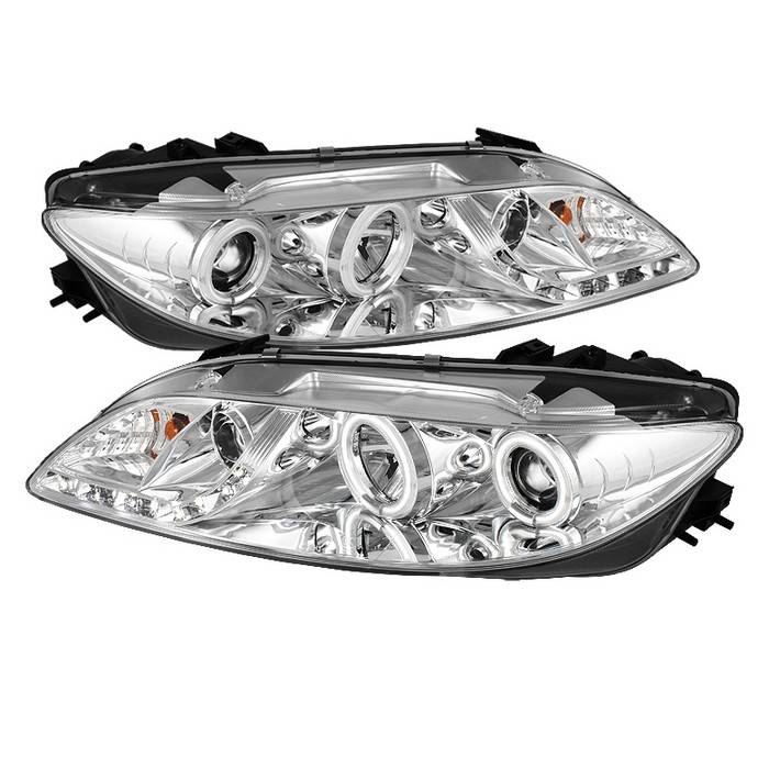 Spyder - Mazda 6 Spyder Projector Headlights with Fog Lights - CCFL Halo - DRL - Smoke - 444-M603-FOG-CCFL-DRL-C