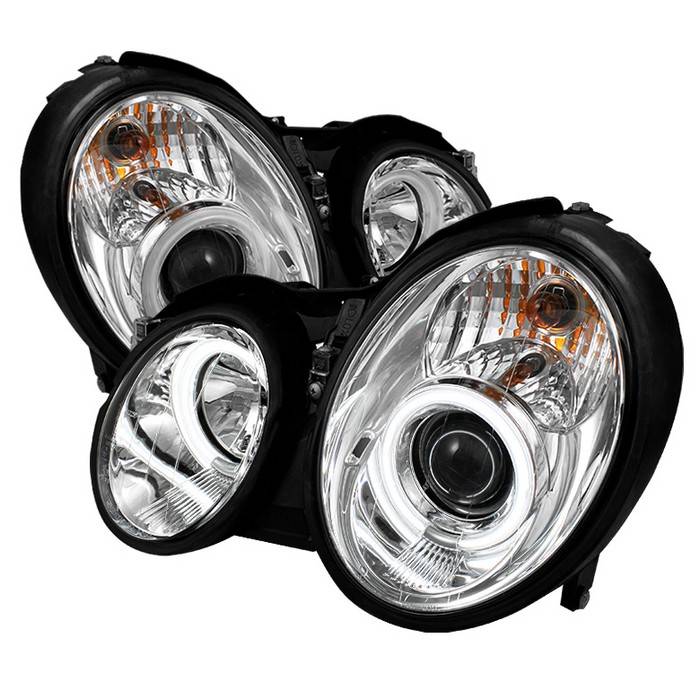 Spyder - Mercedes-Benz CLK Spyder Projector Headlights CCFL Halo - Chrome - 444-MBCLK98-CCFL-C