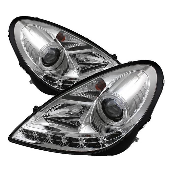 Spyder - Mercedes-Benz SLK Spyder Projector Headlights DRL - Chrome - 444-MBSLK05-DRL-C