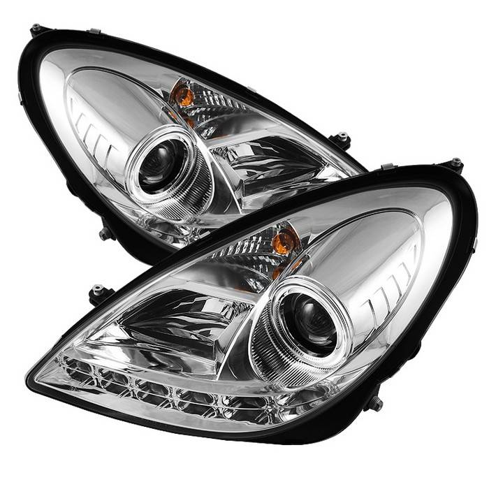 Spyder - Mercedes-Benz SLK Spyder Projector Headlights - Xenon HID Model Only - DRL - Chrome - 444-MBSLK05-HID-DRL-C