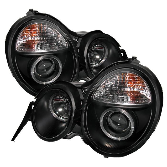 Spyder - Mercedes-Benz E Class Spyder Projector Headlights - LED Halo - Black - 444-MBW21095-HL-BK