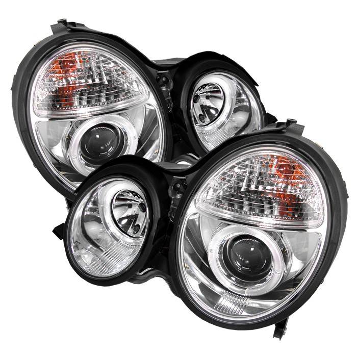 Spyder - Mercedes-Benz E Class Spyder Projector Headlights - LED Halo - Chrome - 444-MBW21099-HL-C