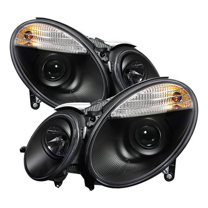 Spyder - Mercedes-Benz E Class Spyder Projector Headlights Black - 444-MBW21103-BK