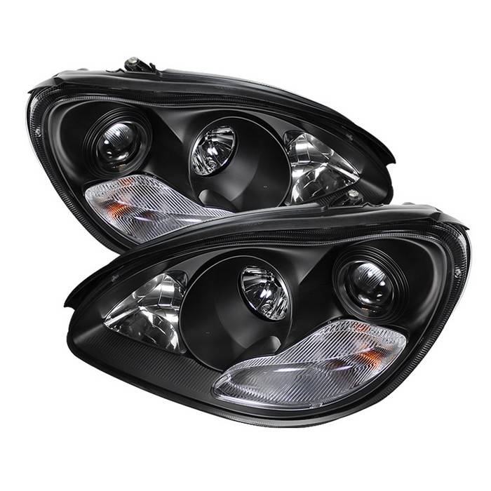 Spyder - Mercedes-Benz S Class Spyder Projector Headlights Black - 444-MBW220-BK
