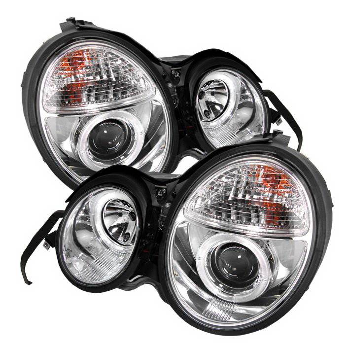 Spyder Auto - Mercedes-Benz E Class Spyder Halo Projector Headlights - Chrome - 444-ME00-CCFL-SM