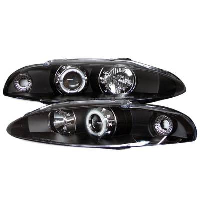 Spyder - Mitsubishi Eclipse Spyder Projector Headlights - CCFL Halo - Black - 444-ME95-CCFL-BK